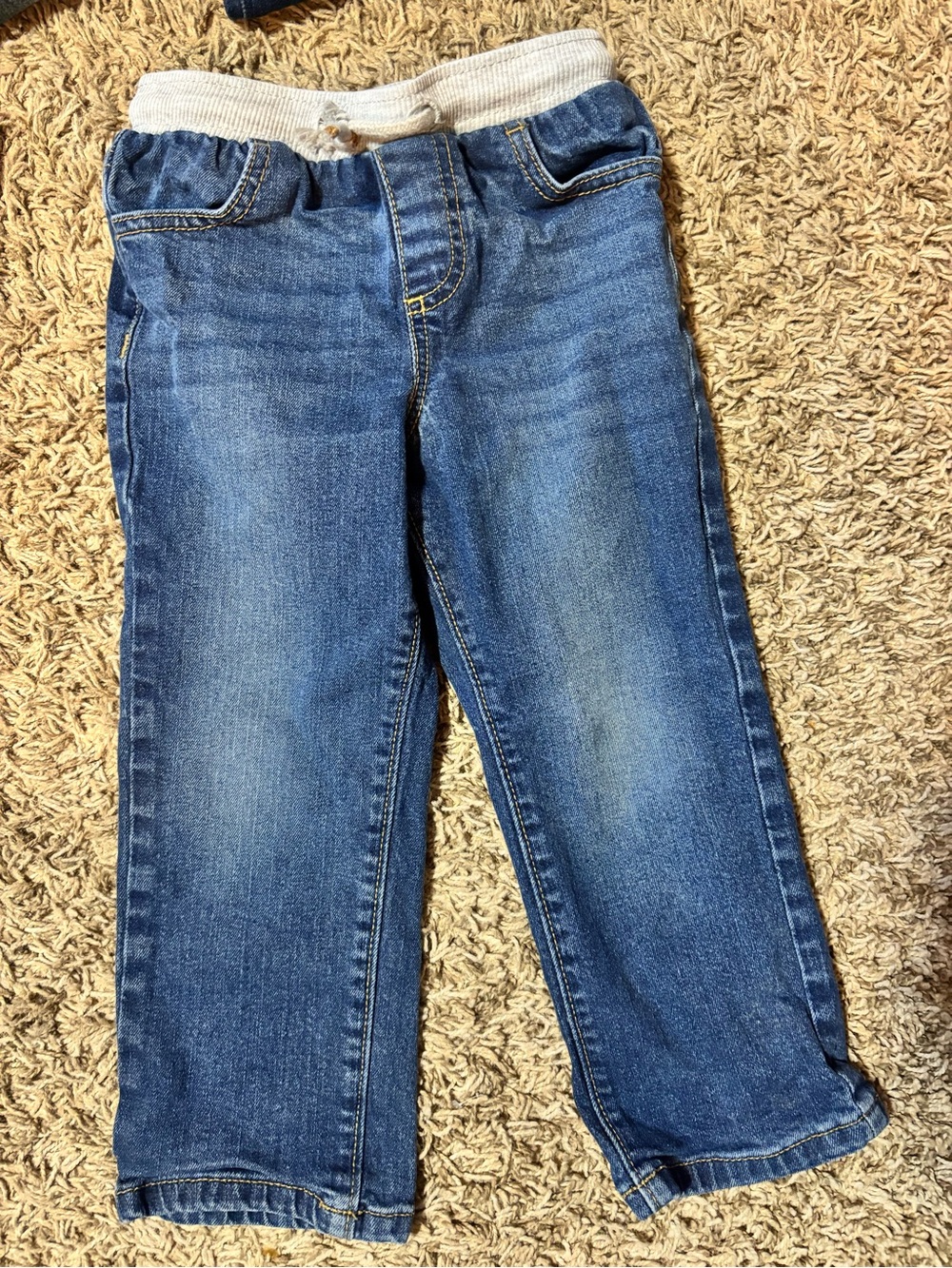 Jumping Beans Blue Knit-Waist Denim Jeans